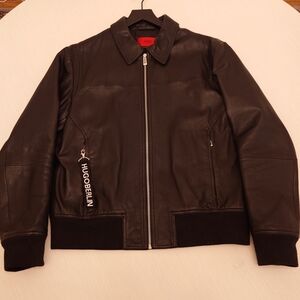 Hugo Boss Black Leather Bomber Jacket